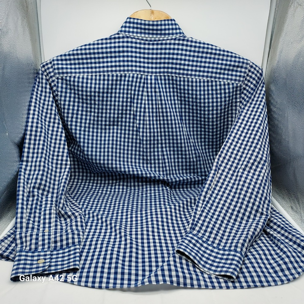 Bills Khakis Mens XL Blue White Gingham Button Down Shirt Classic Fit Cotton - Picture 6 of 6